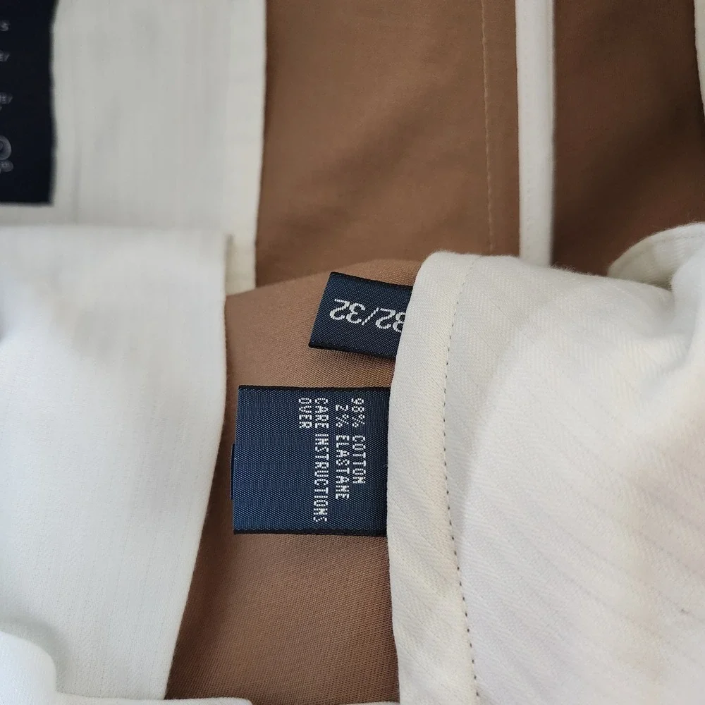 Lot 3 Polo Ralph Lauren Mens 32x32 Stretch Chino Pants Khaki Tan Straight Classi